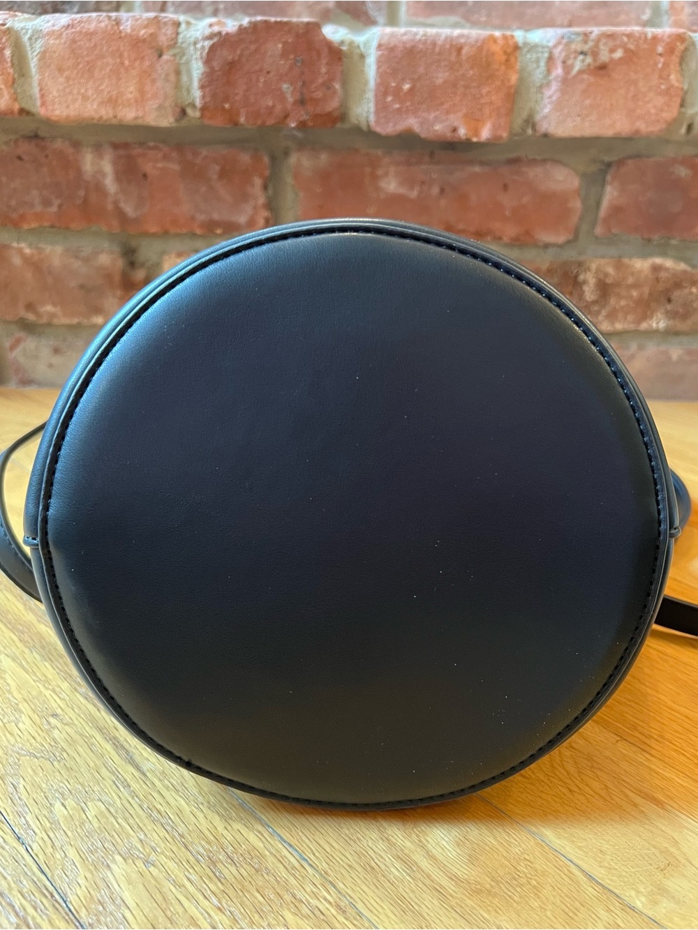 Anthropologie Black AOTA Twist Tie Top Handle Bucket Bag Crossbody - Picture 5 of 13